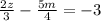 \frac{2z}{3} - \frac{5m}{4} = - 3