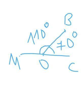 Задание 7. Найдите углы МOB и BOC , если МOB на 40 больше, чем BOC , а МOC – развернутый. Построй че
