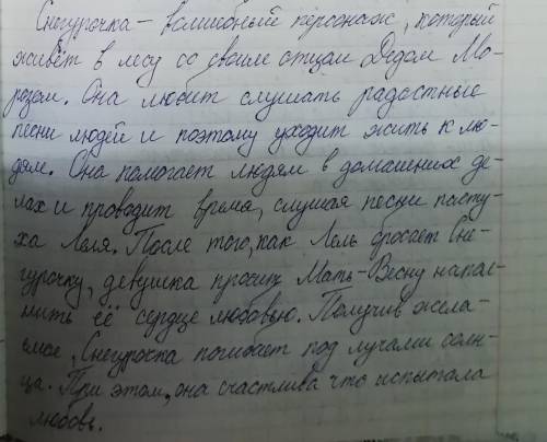 написать эссе (100-120) слов на тему чем мне понравилась снегурочка (По пьесе А.Островского)​