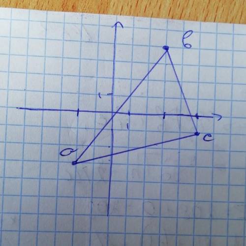 Постройте треугольник abc по координатам вершин треугольника а(-2;-3). b(3;4). c(5;-1)