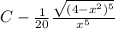 C-\frac{1}{20}\frac{\sqrt{(4-x^2)^5}}{x^5}