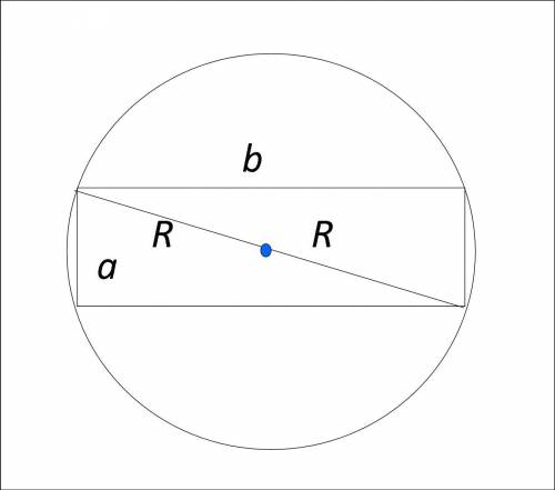 Радіус кола, описаного навколо прямокутника дорівнює 6,5 см. Одна із сторін прямокутника дорівнює 5