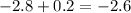 -2.8 + 0.2 = -2.6