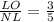 \frac{LO}{NL} = \frac{3}{5}