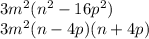 3m^{2} (n^{2}-16p^{2} )\\3m^{2} (n-4p)(n+4p)