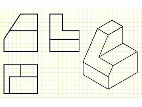 , построить изометрическую проекцию детали по ее комплексному чертежу.