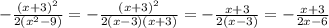 -\frac{(x+3)^2}{2(x^2-9)}=-\frac{(x+3)^2}{2(x-3)(x+3)}=-\frac{x+3}{2(x-3)}=-\frac{x+3}{2x-6}