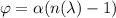 \varphi = \alpha (n(\lambda)-1)