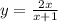 y = \frac{2x}{x + 1} \\