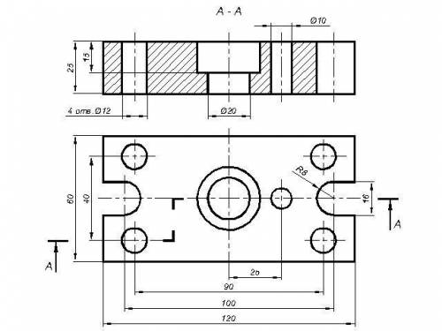 Инженерная графика (черчение) БУКСА Выполнить указанный разрез для обоих деталей. Проставить размеры