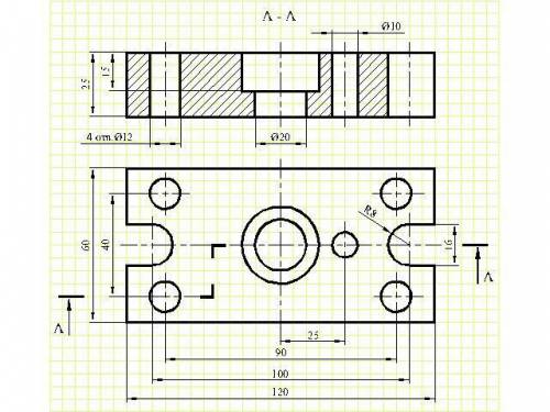 Инженерная графика (черчение) БУКСА Выполнить указанный разрез для обоих деталей. Проставить размеры