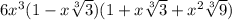 6x^{3}(1 - x\sqrt[3]{3} )(1 + x\sqrt[3]{3} + x^{2} \sqrt[3]{9} )