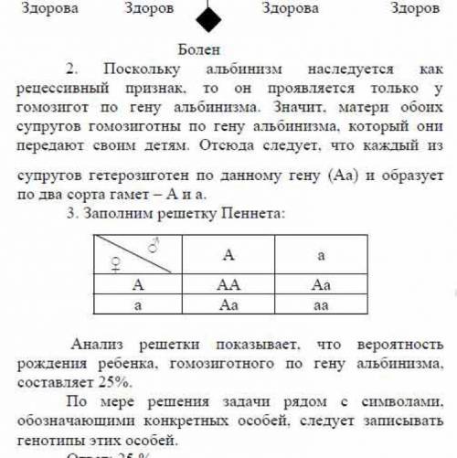 у человека ген альбинизма наследуется как рецессивный признак, определите вероятность рождения ребен