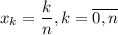 x_k=\dfrac{k}{n},k=\overline{0,n}