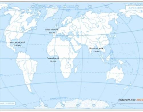 Позначте на контурній карті заток: біскайська, бенгальска, мексиканська, гвінейська​