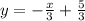 y=-\frac{x}{3}+\frac{5}{3}