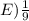 E)\frac{1}{9}