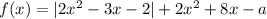 f(x)=|2x^2-3x-2|+2x^2+8x-a