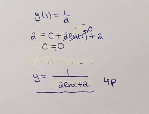 Решить задачу Коши. xy'+y=2(y^2)lnx, y(1)=1/2