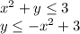 x^2+y \le 3\\y \le -x^2+3