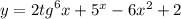 y = 2 {tg}^{6} x + {5}^{x} - 6 {x}^{2} + 2