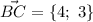 \vec{BC}=\{4;\ 3\}