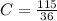 C = \frac{115}{36}