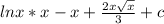 lnx*x-x+\frac{2x\sqrt{x} }{3}+c