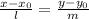 \frac{x-x_0}{l}=\frac{y-y_0}{m}