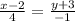 \frac{x-2}{4}=\frac{y+3}{-1}