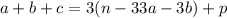 a+b+c=3(n-33a-3b)+p