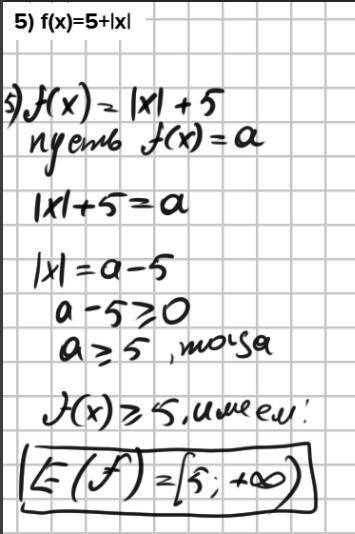 3) f(x)=3-x²4) f(x)=x²+25) f(x)=5+|x|Знайдіть область значень ПОМАГИТЕ​