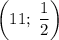 \left(11;\;\dfrac{1}{2}\right)