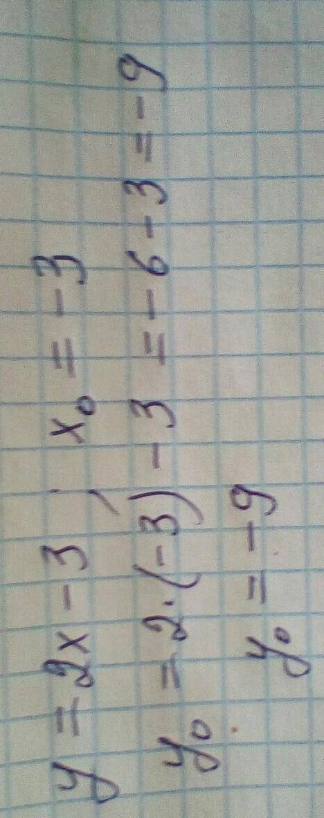 Чосу доривнюе значения функции y=2x-3 у точци x⁰=-3​