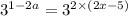 {3}^{1 - 2a} = {3}^{2 \times (2x - 5)}