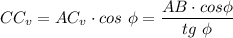 CC_v = AC_v\cdot cos~\phi = \dfrac{AB\cdot cos\phi}{tg~\phi }