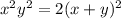 x^2y^2 = 2(x+y)^2\\