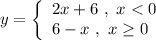 y=\left\{\begin{array}{l}2x+6\ ,\ x