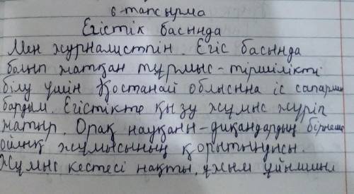 қазақстаның көрікті жерінде болған кезінде болған кезінде баяндап, оны суретте де, репортаж дайында.