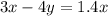 3x-4y=1.4x