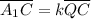 \overline{A_1C} = k \overline{QC}