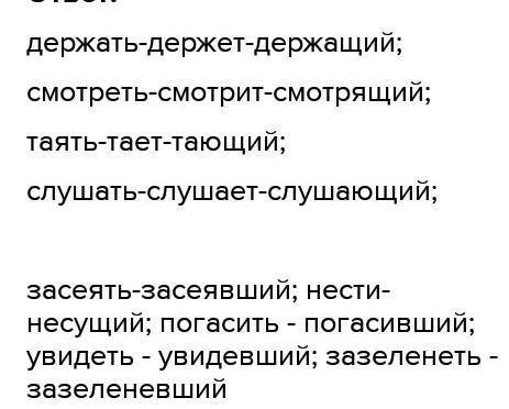 используя опорную схему расскажите об образовании действительных причастий . Образуйте от данных ниж