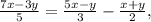 \frac{7x - 3y}{5} = \frac{5x - y}{3} - \frac{x + y}{2},