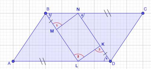 На рисунку MNKL - паралелограм. Доведіть, що чотирикутник ABCD також є паралелограмом.