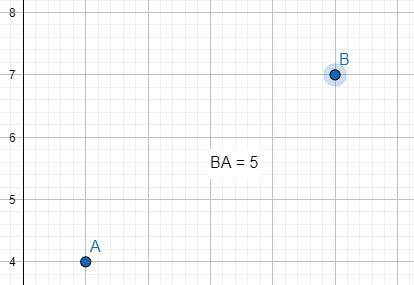 1) Знайти відстань між точками A,B якщо A(1,4) B(5,7) 2) Знайти координати середини відрізка A,B якщ