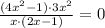 \frac{(4x^2-1)\cdot 3x^2}{x\cdot (2x-1)} =0