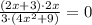 \frac{(2x+3)\cdot 2x}{3\cdot (4x^2+9)} =0