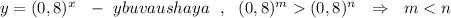 y=(0,8)^{x}\ \ -\ ybuvaushaya\ \ ,\ \ (0,8)^{m}(0,8)^{n}\ \ \Rightarrow \ \ m