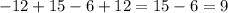 -12+15-6+12=15-6=9