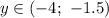 y\in(-4;\ -1.5)